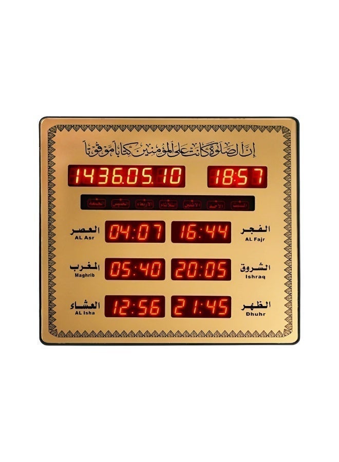 Crony Azan Prayer Clock, Digital LED Wall-Mounted AZAN Clock for Muslims - Reminder of Prayer Times with Islamic Calendar, Prayer Alarm Clock, Suitable for Home, Office, Mosque - Arabic Prayer Call 23x5x25cm - Image 2